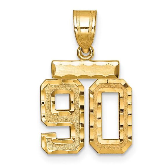 14k Yellow Gold Varsity Collection Small D/C Pendant Number 90